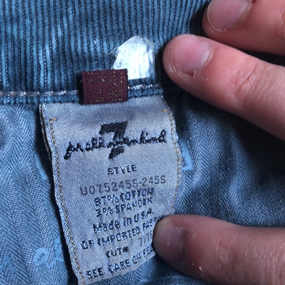 7 For All Mankind light Teal Corduroy Pants - Picture 2 of 4